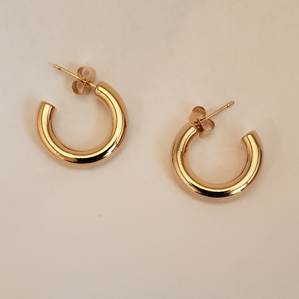 14k gold dipped hoop earrings